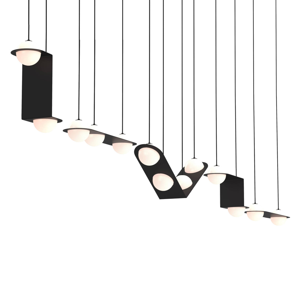 Laurent 17 Suspension Lamp: Black + Black