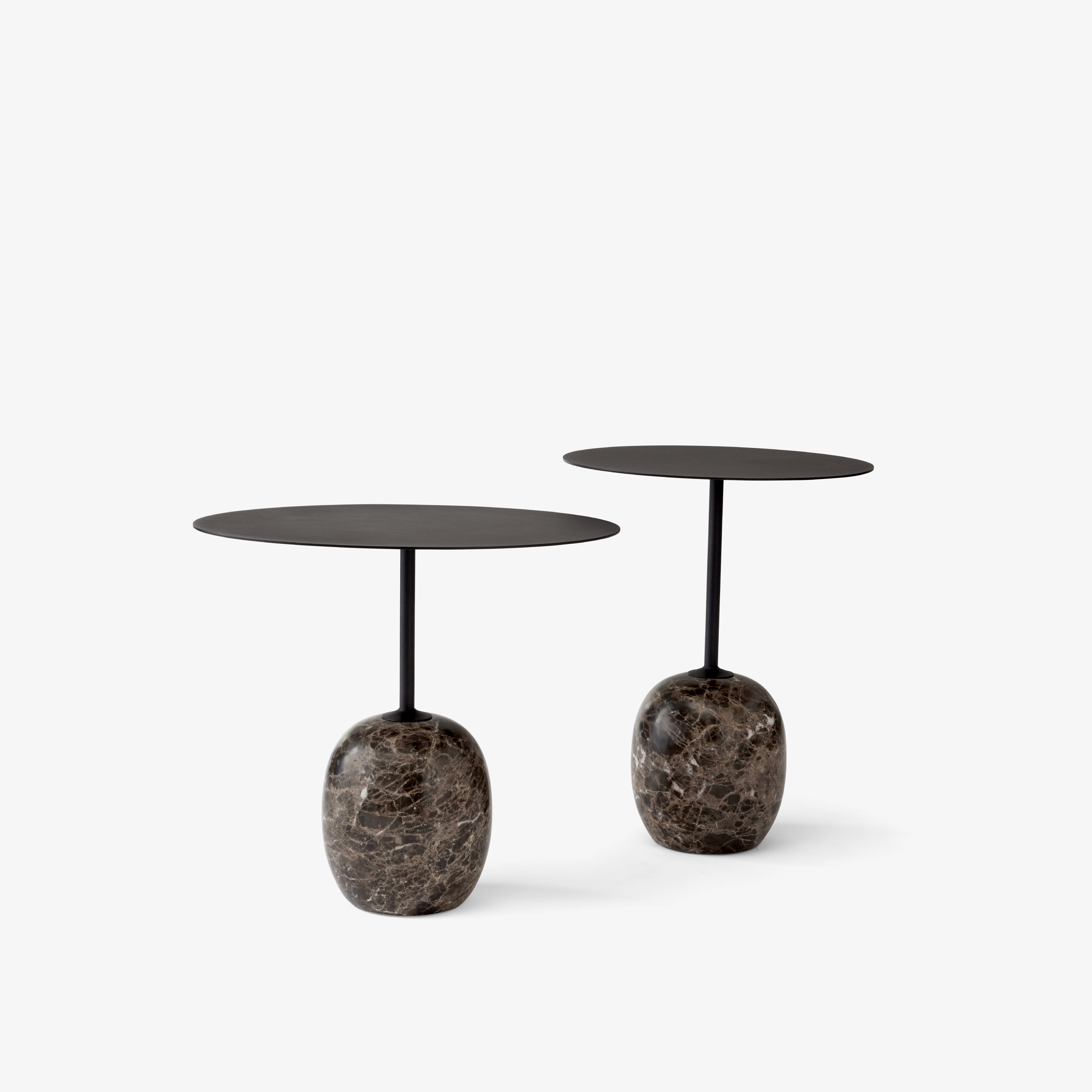 Lato Table LN9: Warm Black + Emparador Marble