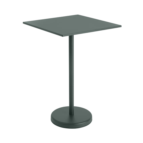 Linear Steel Café Table: High + Dark Green + Square