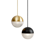 Little Lens Flair Pendant Light: Brushed Brass + Matte Black