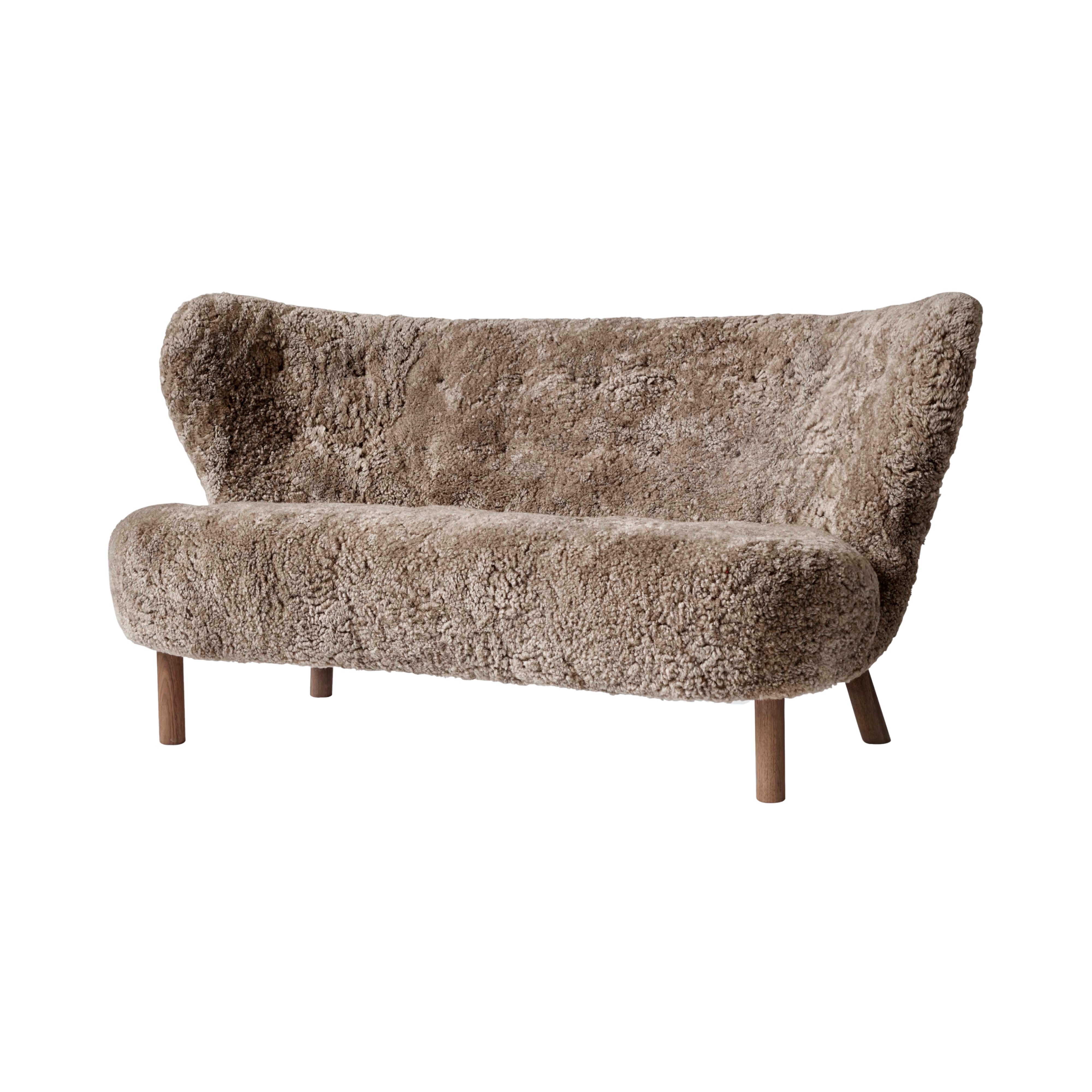 Little Petra Sofa VB2: Oiled Walnut + Sheepskin Sahara