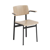 Loft Chair with Armrest: Oak + Black