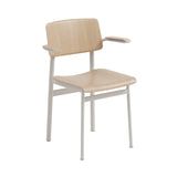 Loft Chair with Armrest: Oak + Grey