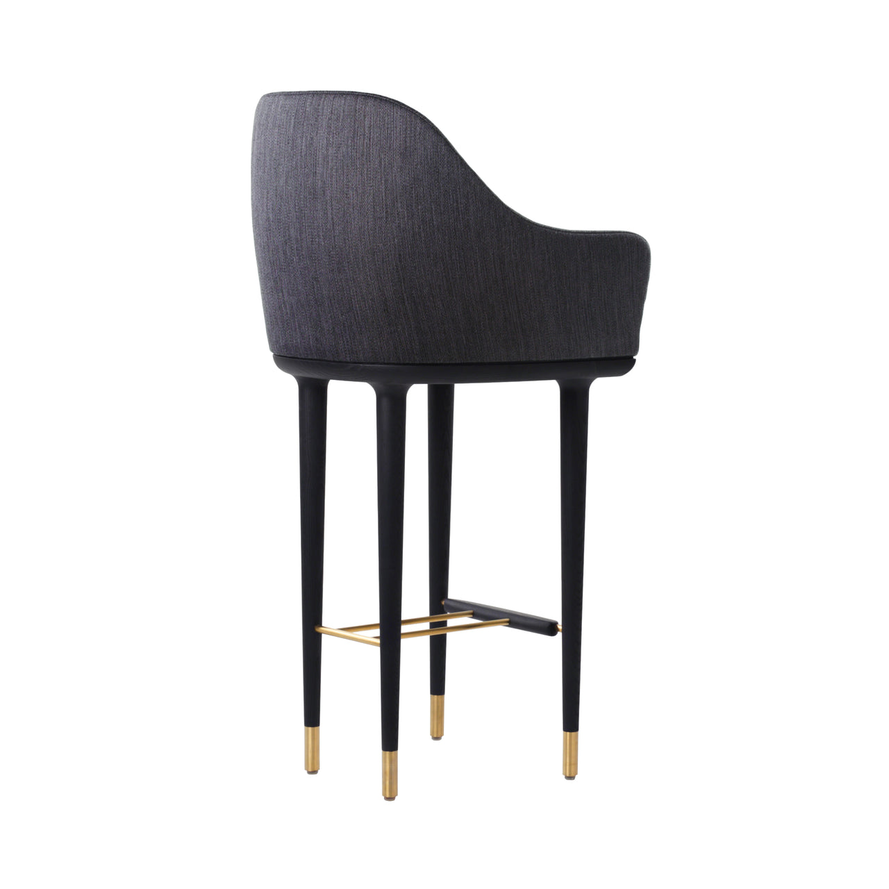 Lunar Bar Chair: Black Oak