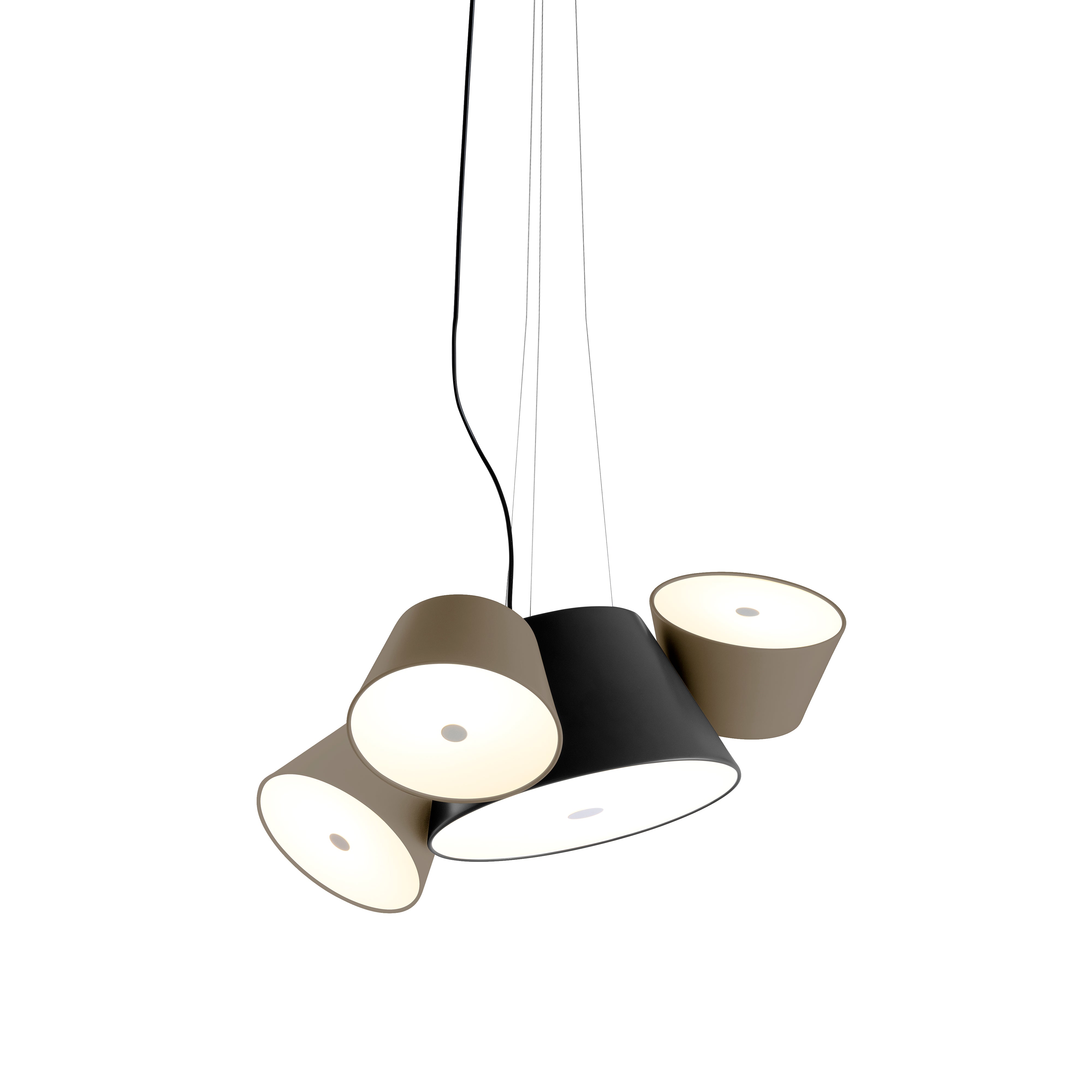 Tam Tam Mini Pendant Light: Black + Brown Grey