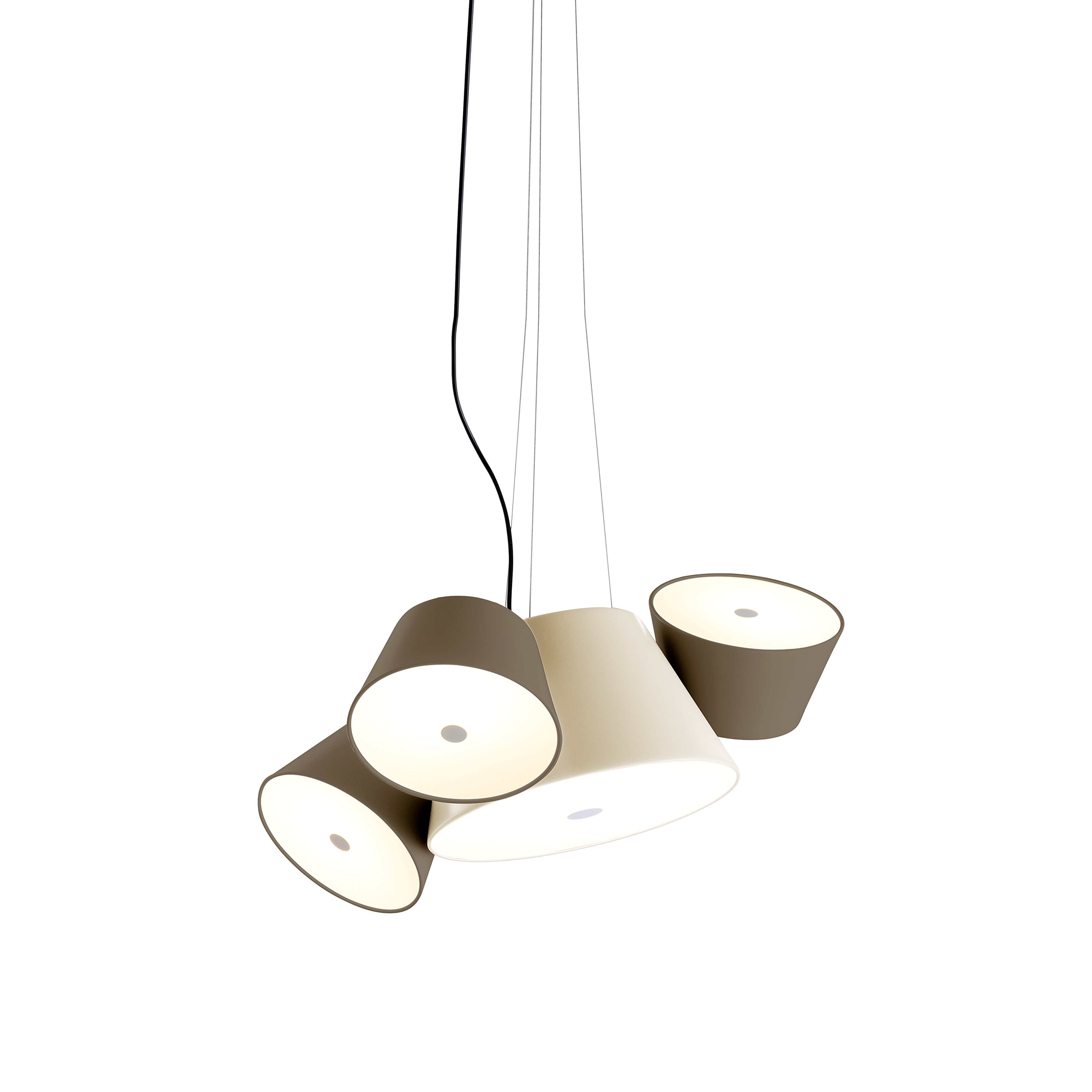 Tam Tam Mini Pendant Light: Off-White + Brown Grey