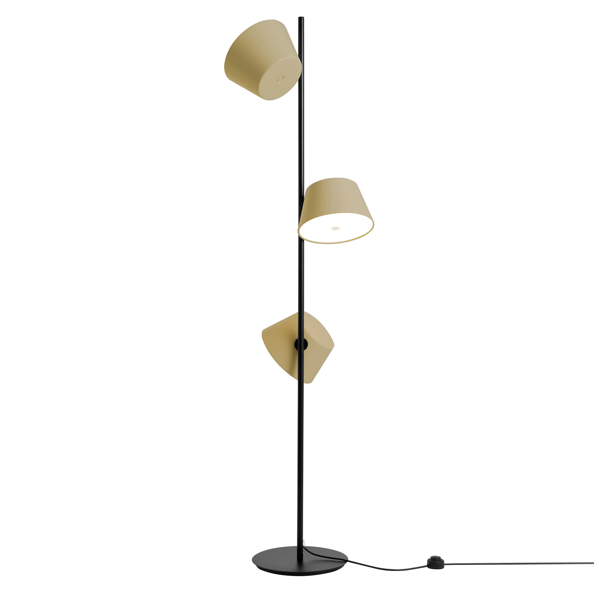 Tam Tam Floor Lamp: Three Shades + Olive Yellow