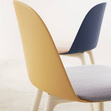 Mariolina Side Chair: Wood Base + Upholstered