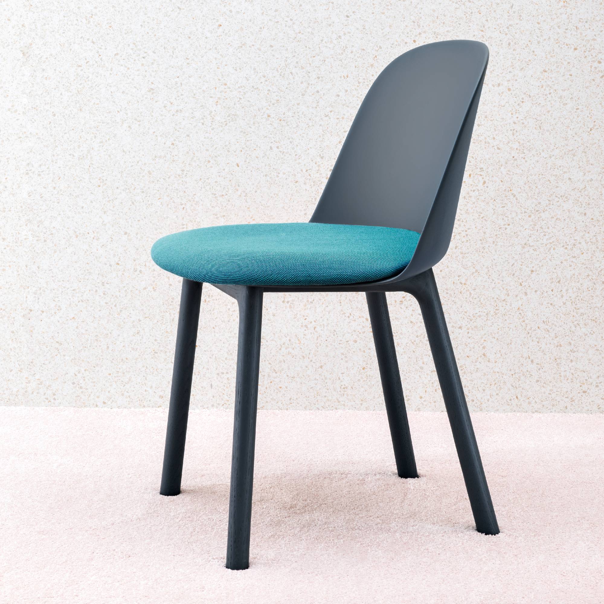 Mariolina Side Chair: Wood Base + Upholstered