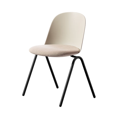 Mariolina Conference Chair: Upholstered + Silk Grey + Lacquered Anthracite