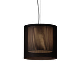 Moaré Pendant Lamp: Medium (Double Shade) + Black + Grey