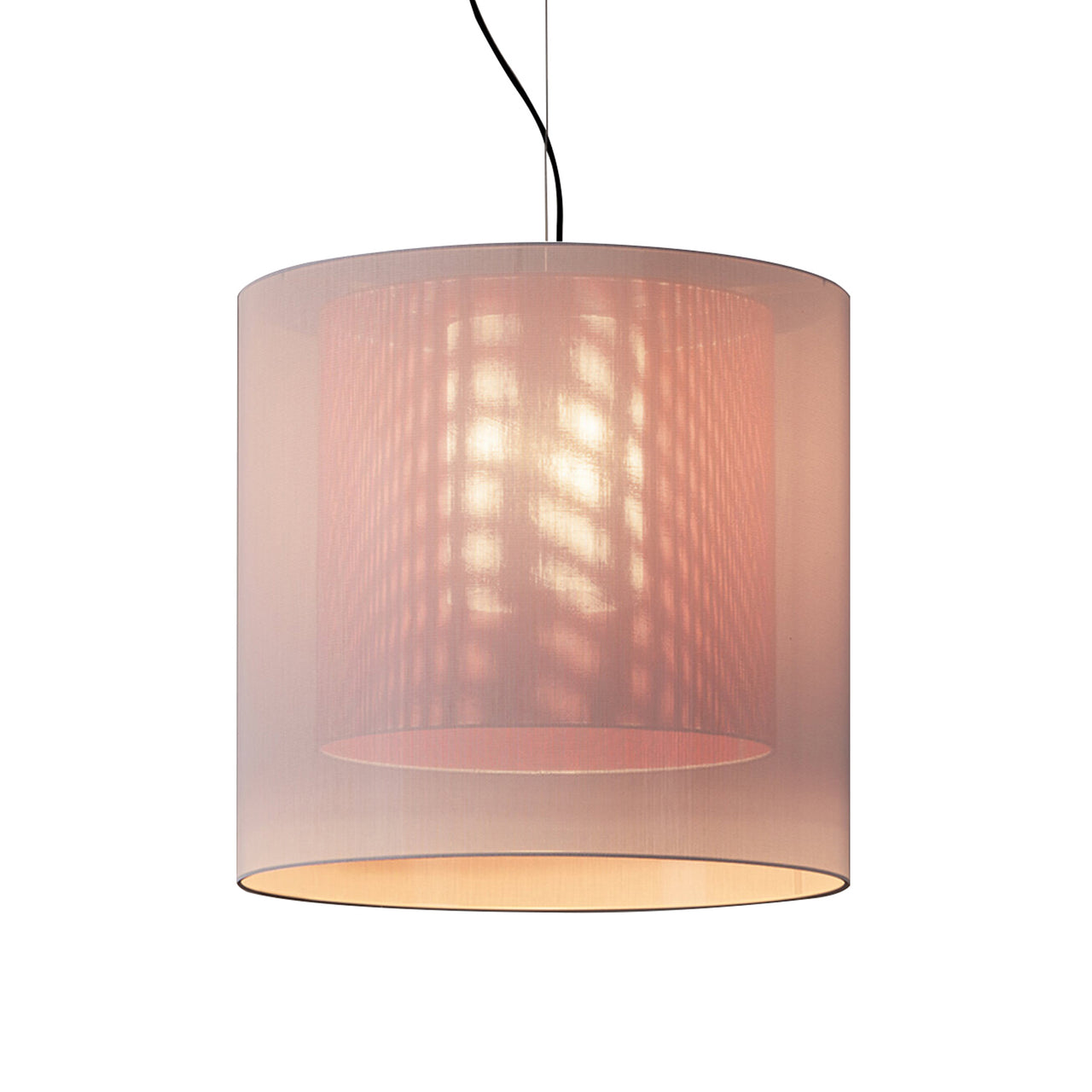 Moaré Pendant Lamp: Extra Large (Double Shade) + White + Red