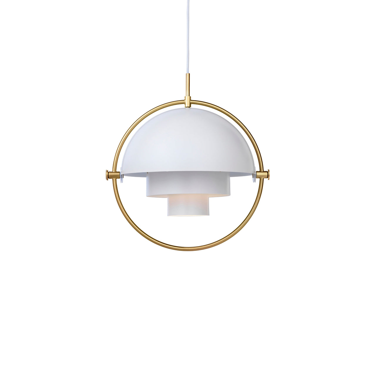 Multi-Lite Pendant: Brass + White Semi Matt