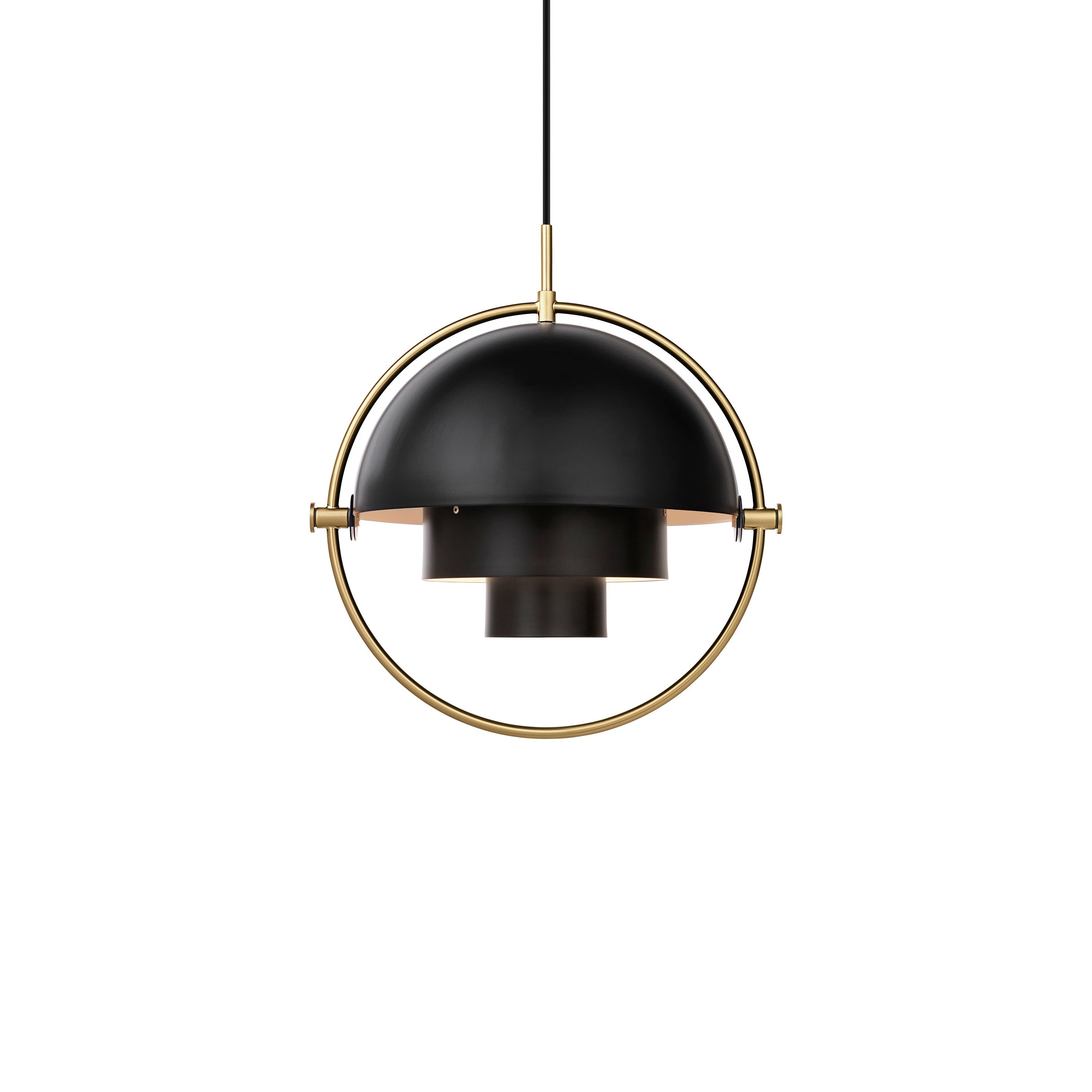 Multi-Lite Pendant: Brass + Soft Black Semi Matt