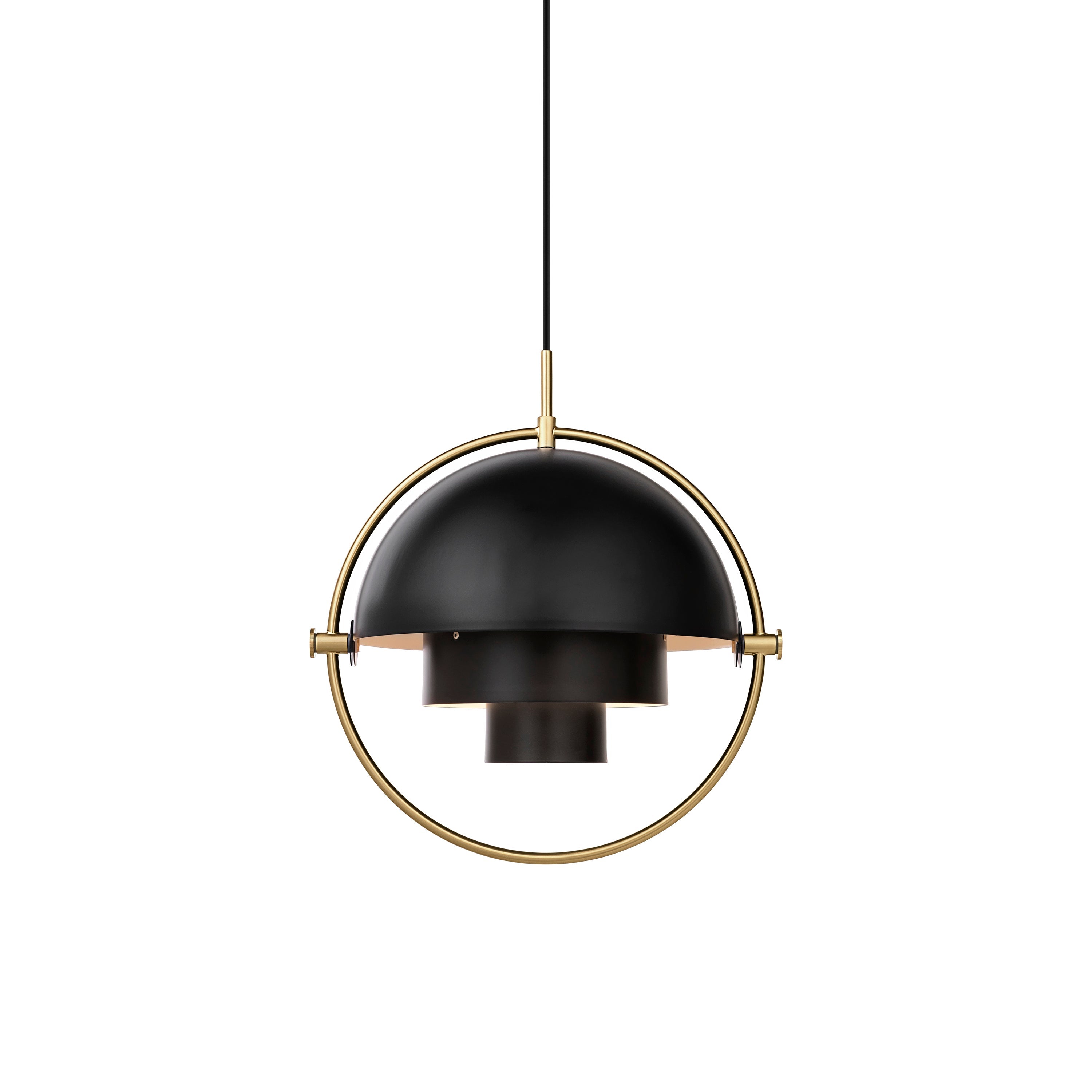 Multi-Lite Pendant: Brass + Soft Black Semi Matt