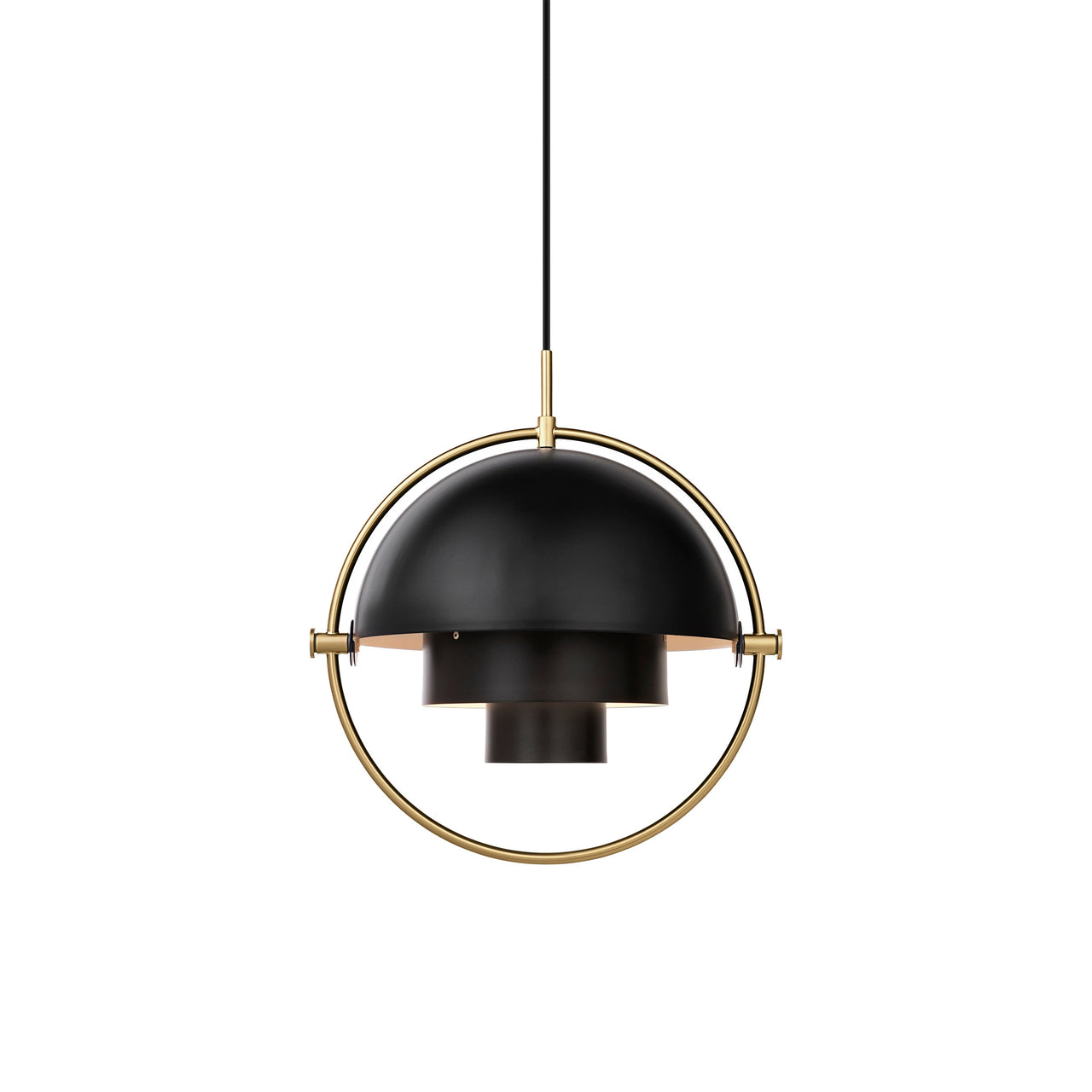 Multi-Lite Pendant: Brass + Soft Black Semi Matt