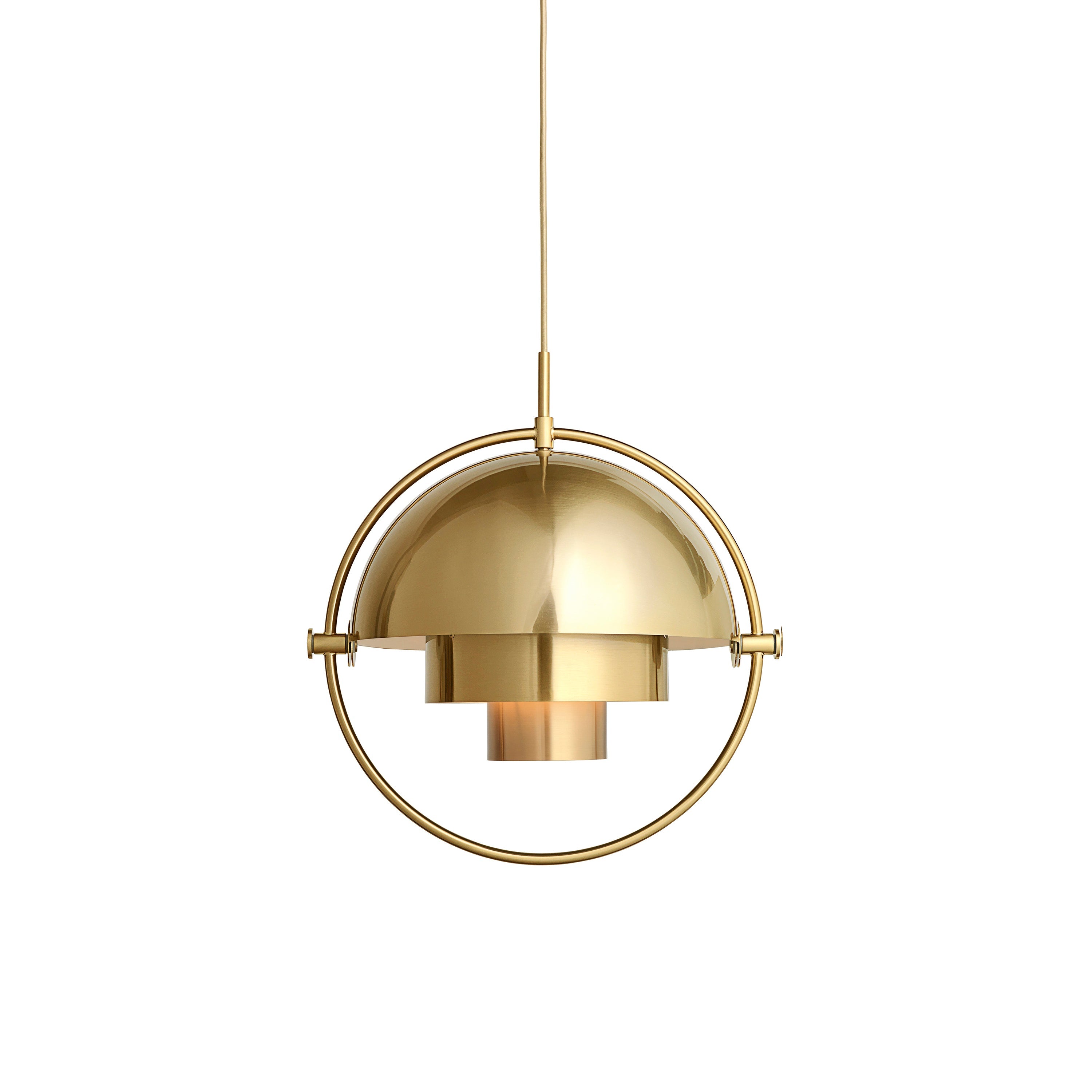 Multi-Lite Pendant: Brass + Shiny Brass