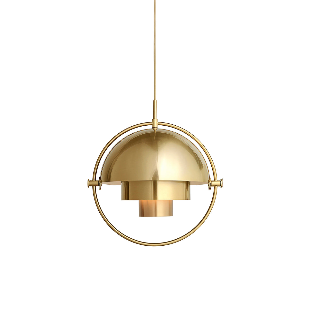 Multi-Lite Pendant: Brass + Shiny Brass