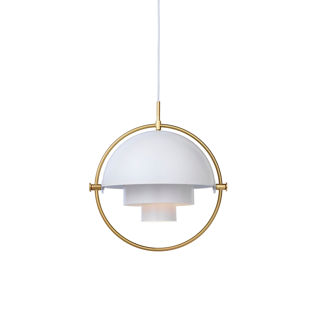 Multi-Lite Pendant: Brass + White Semi Matt