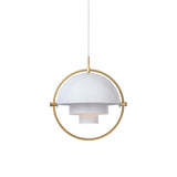 Multi-Lite Pendant: Brass + White Semi Matt