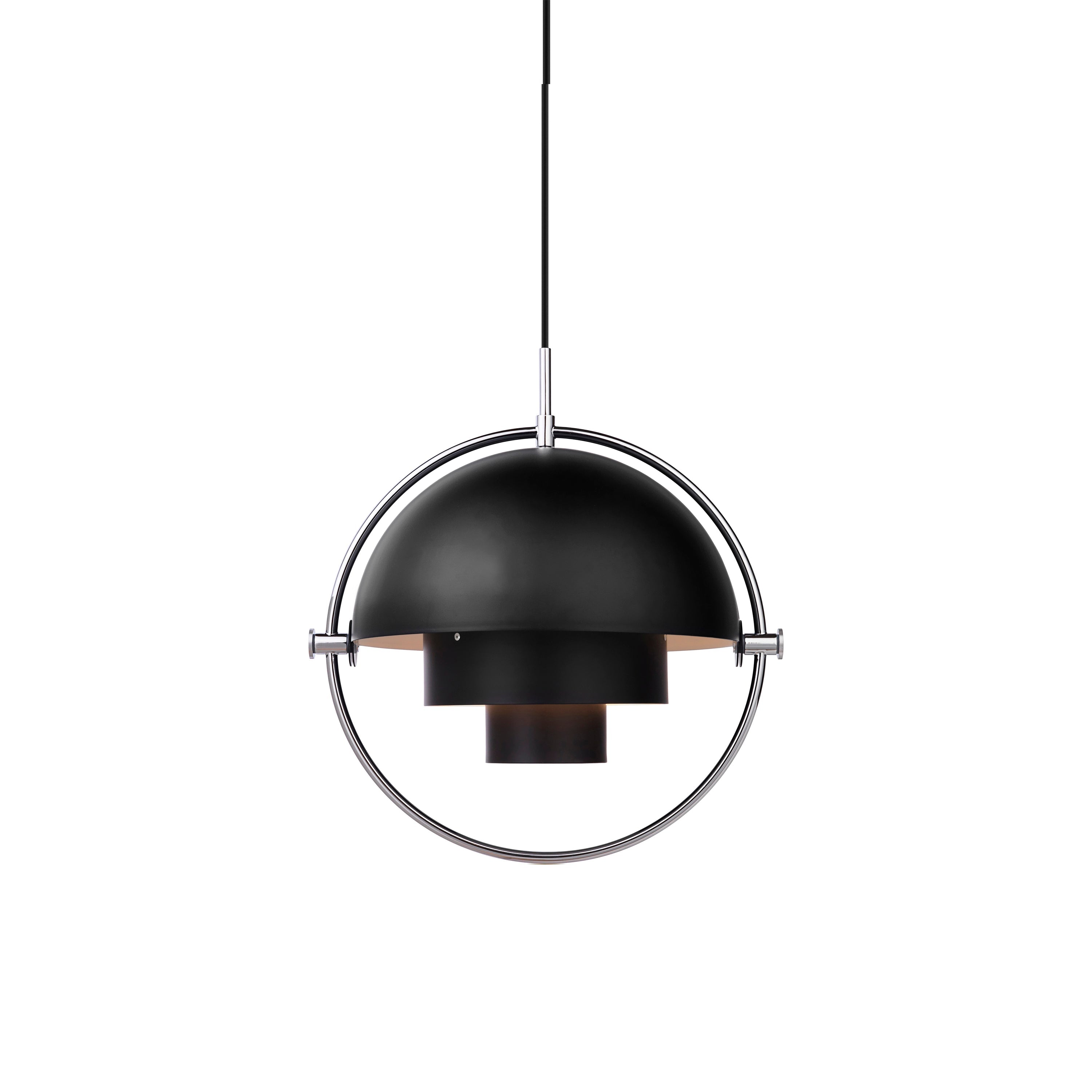 Multi-Lite Pendant: Chrome + Black Semi Matt