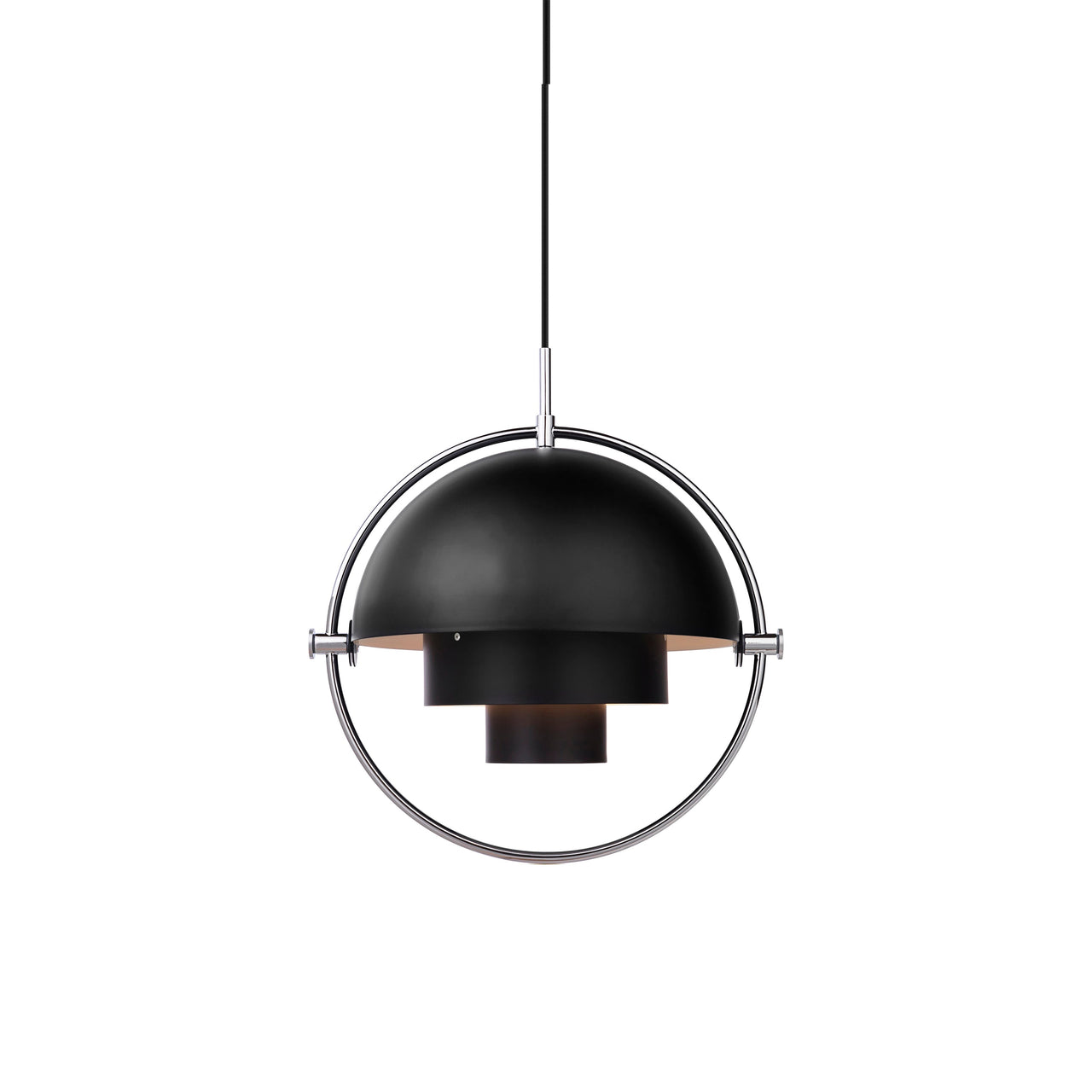 Multi-Lite Pendant: Chrome + Black Semi Matt