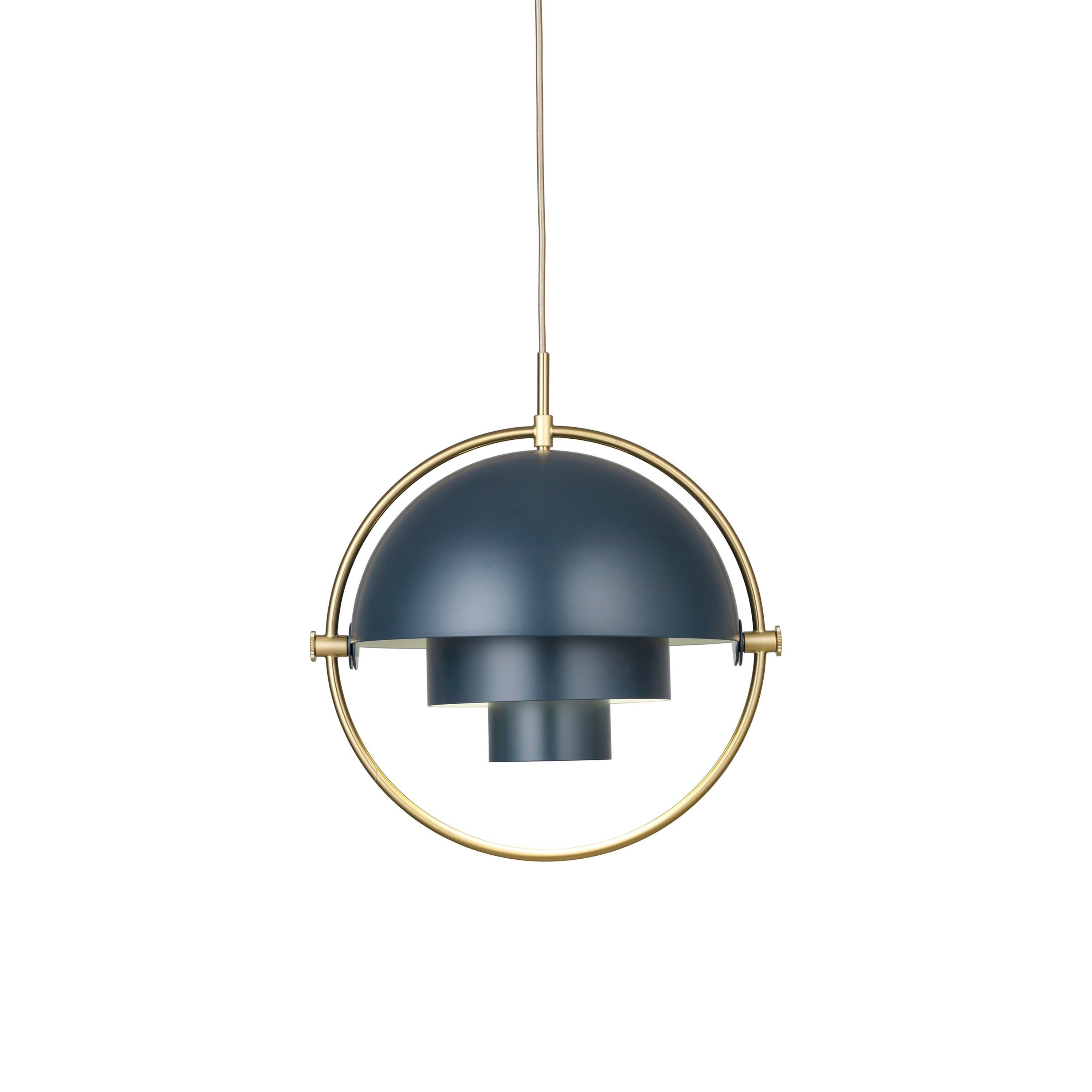 Multi-Lite Pendant: Brass + Midnight Blue