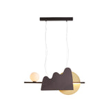 Nacho Pendant: Small + Satin Graphite + Satin Graphite + Satin Brass