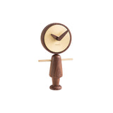 Nene Table Clock: Walnut + Polished Brass