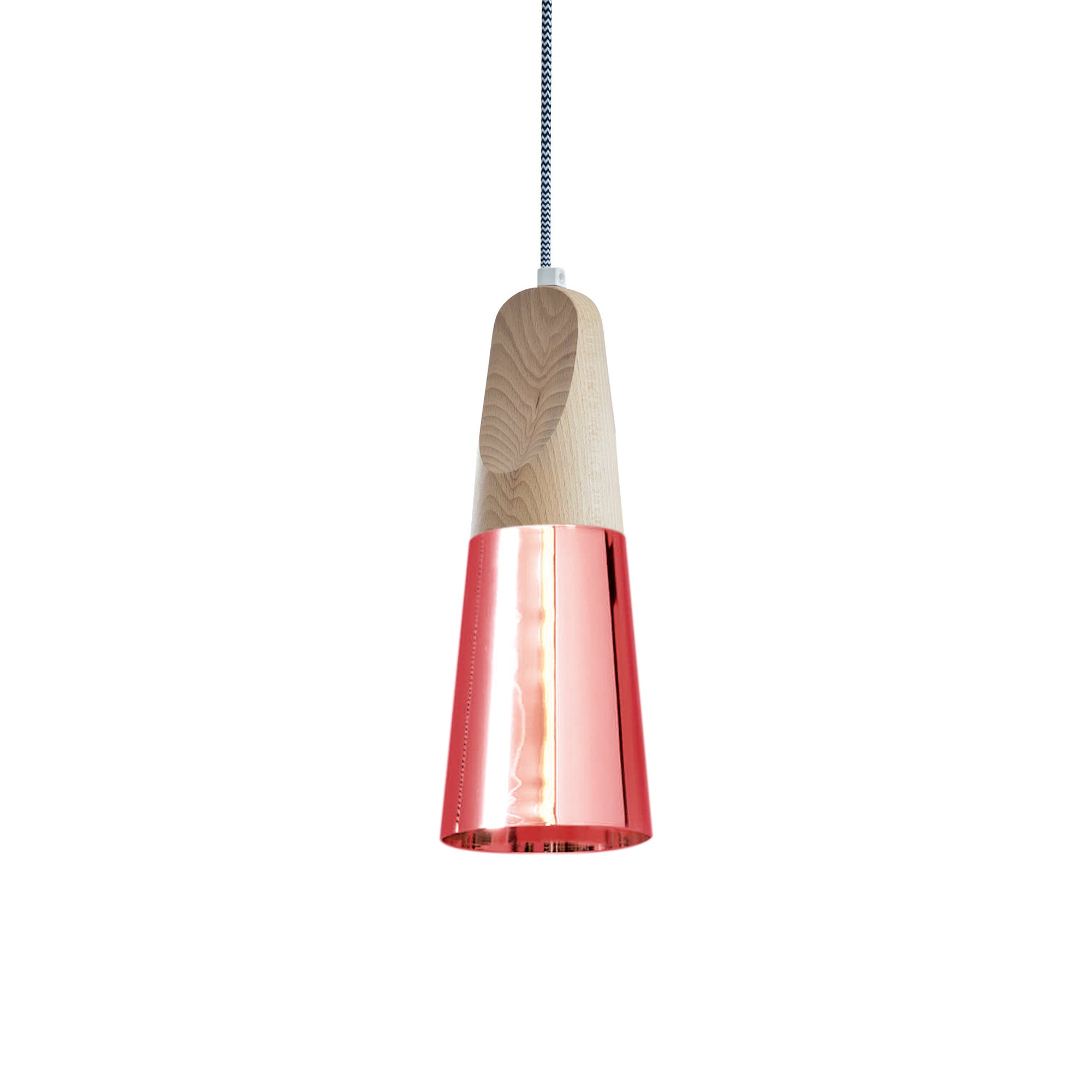 Slope Suspension Light: High + Natural Beech + Copper