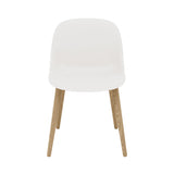 Fiber Side Chair: Wood Base + Recycled Shell + Natural White + Oak