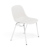 Fiber Side Chair: A-Base with Linking Device + Felt Glides + Natural White