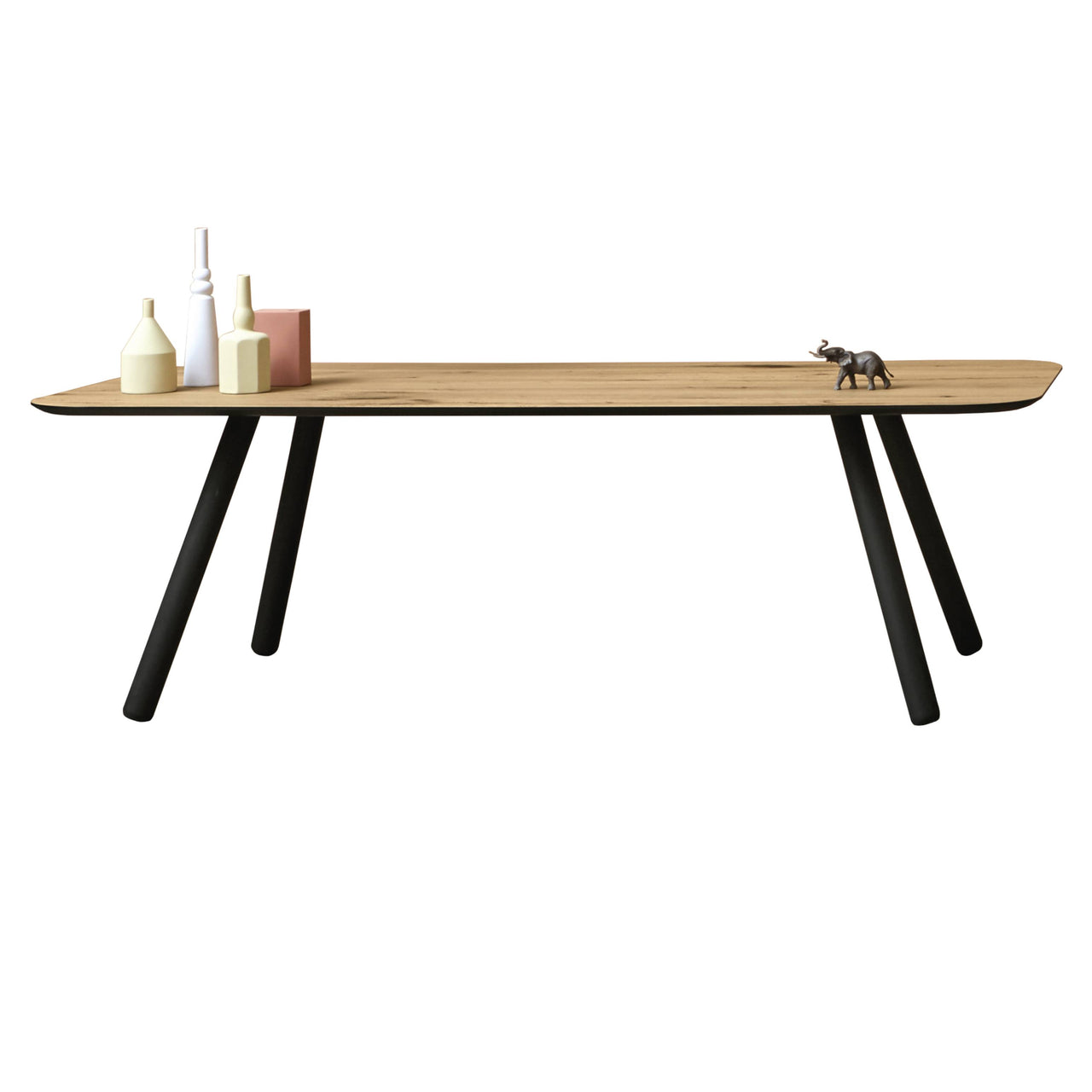 Pixie Rectangular Dining Table: Large + Vintage Oak + Black Ash