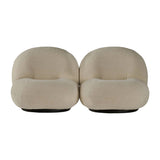 Pacha Sofa: 2 seater + Black Semi Matt + Without Armrest