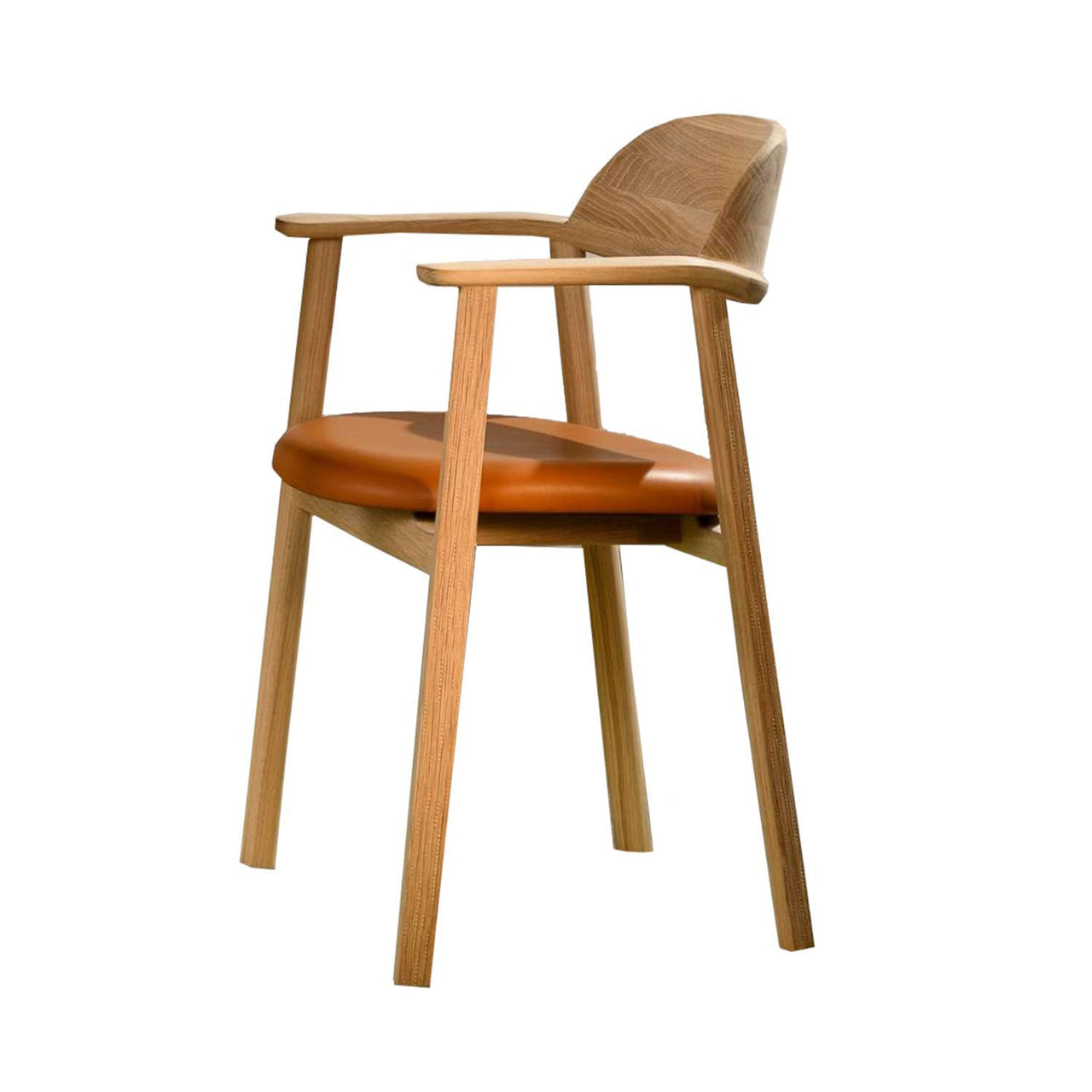 Mati Chair: Oiled Oak + Cellular + Vegetal Leather 95