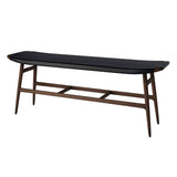 Freja Bench: Natural Walnut + Plain + Black