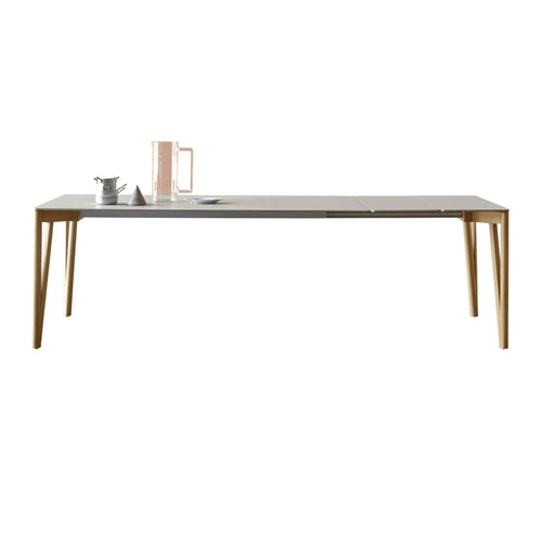 Decapo Extendable Dining Table: Medium + London Grey Fenix + Oak Edge + Flamed Oak