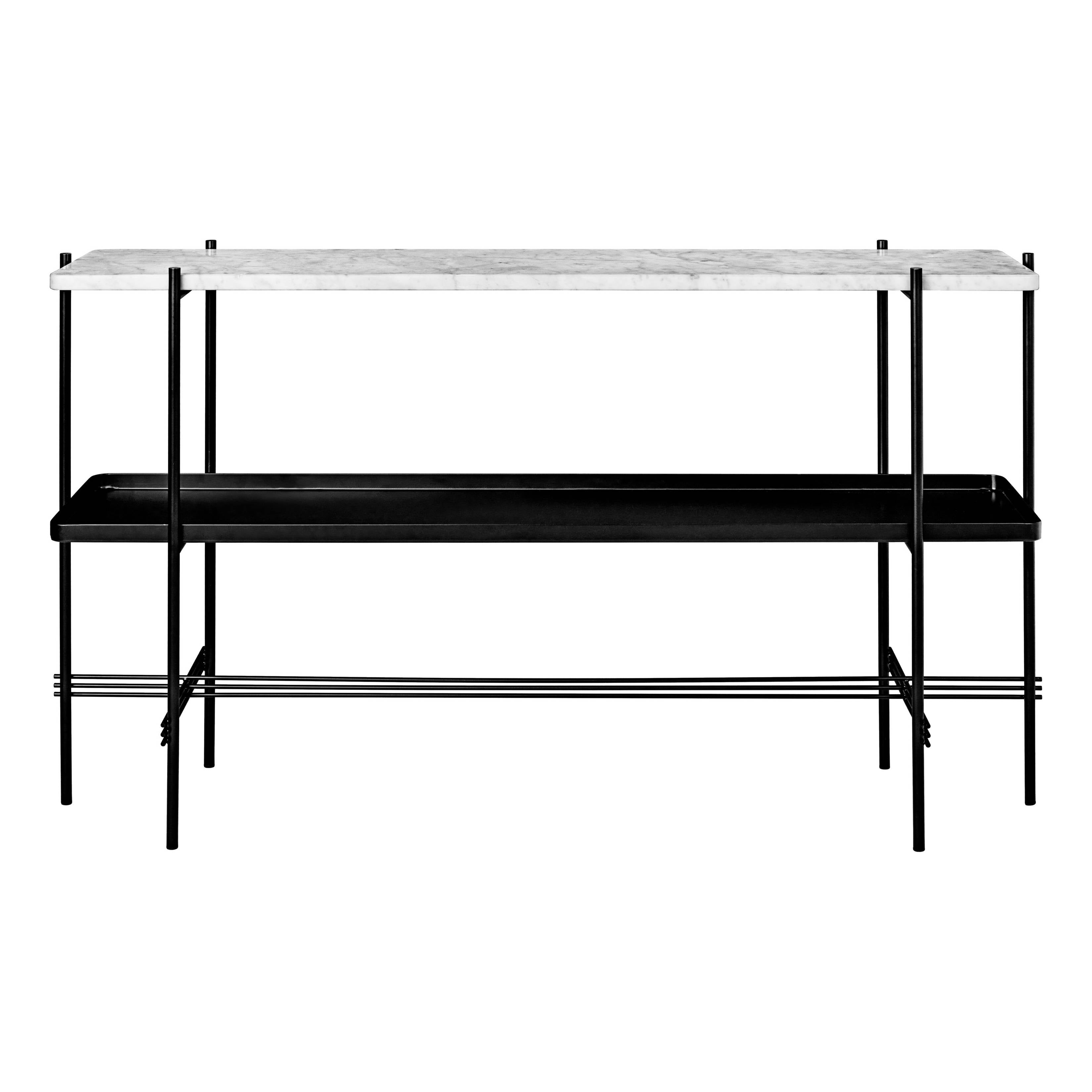 TS Console: With Tray + Black + White Carrara Marble