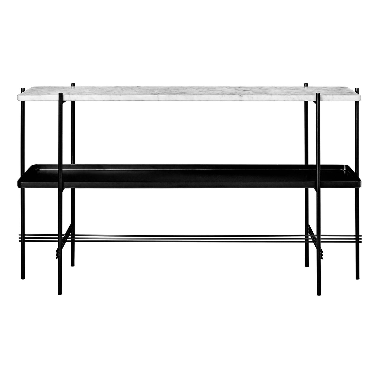 TS Console: With Tray + Black + White Carrara Marble