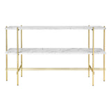 TS Console: Without Tray+ Brass + White Carrara Marble