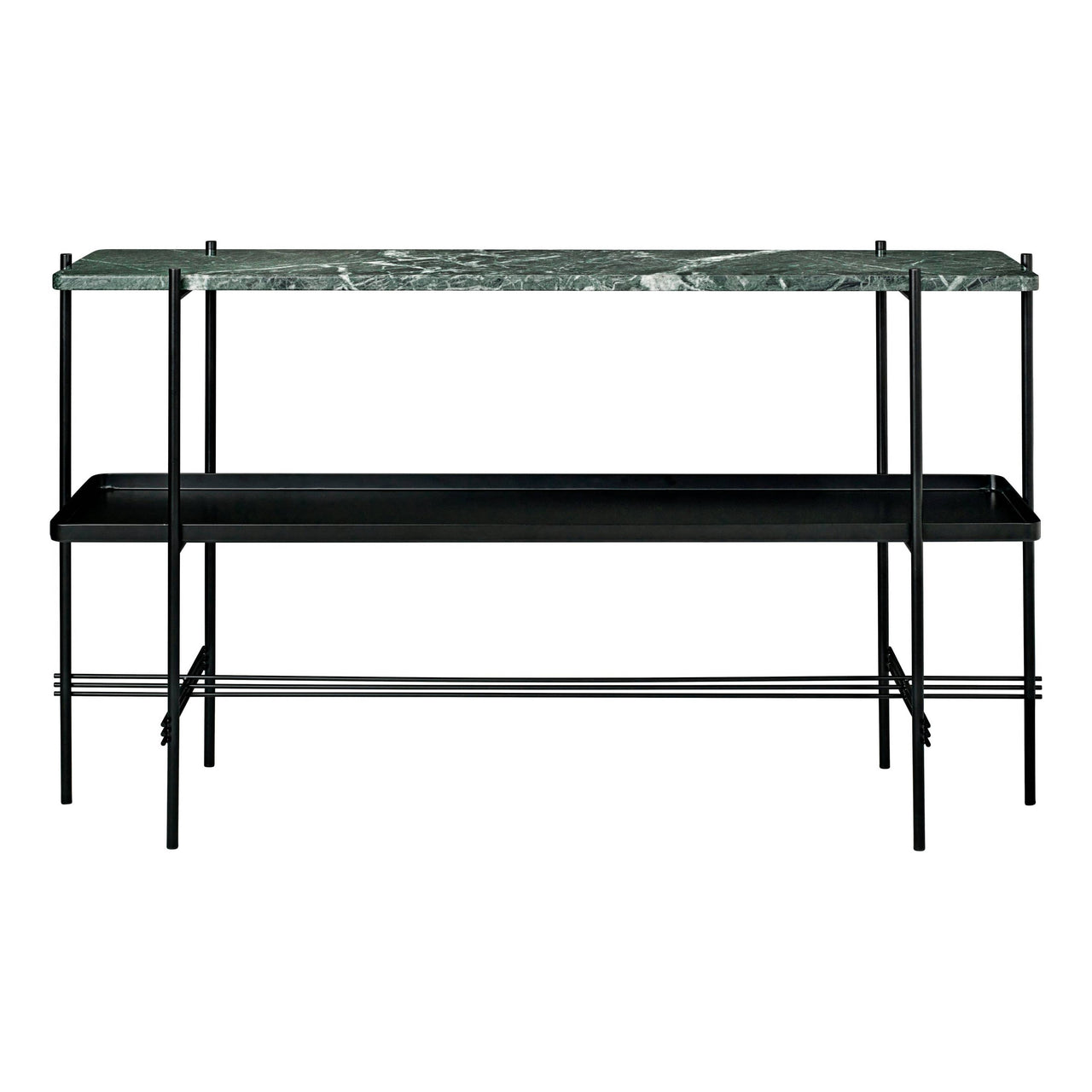 TS Console: With Tray + Black + Green Guatemala Marble