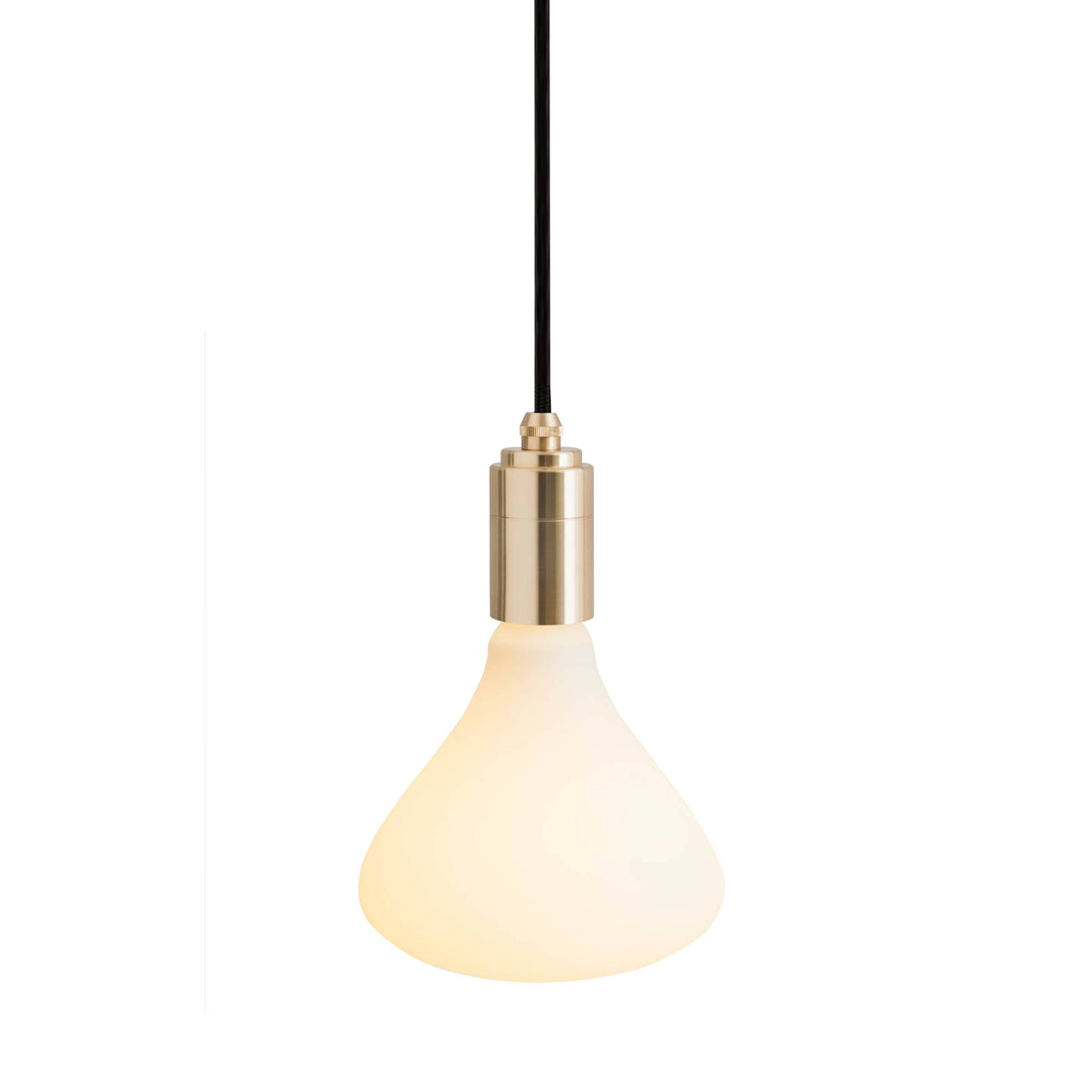 Brass Pendant: With Matt Porcelain Bulb - Noma