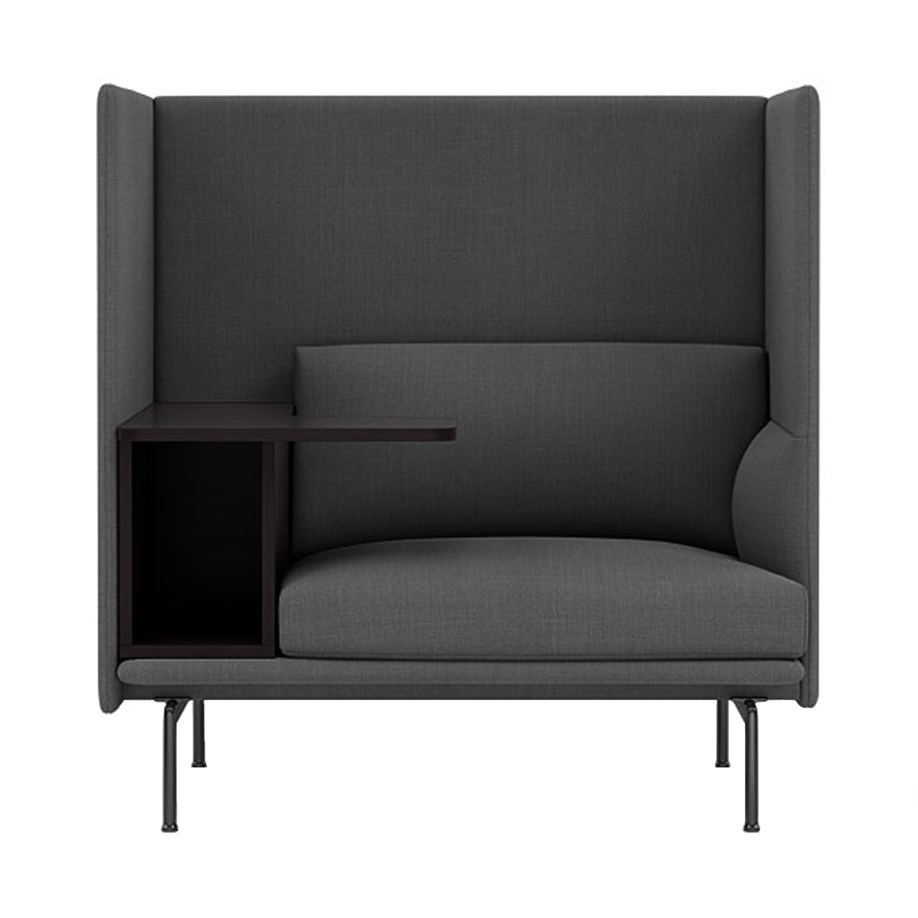 Outline Highback Work 1 Seater: Left + Black + Remix 163