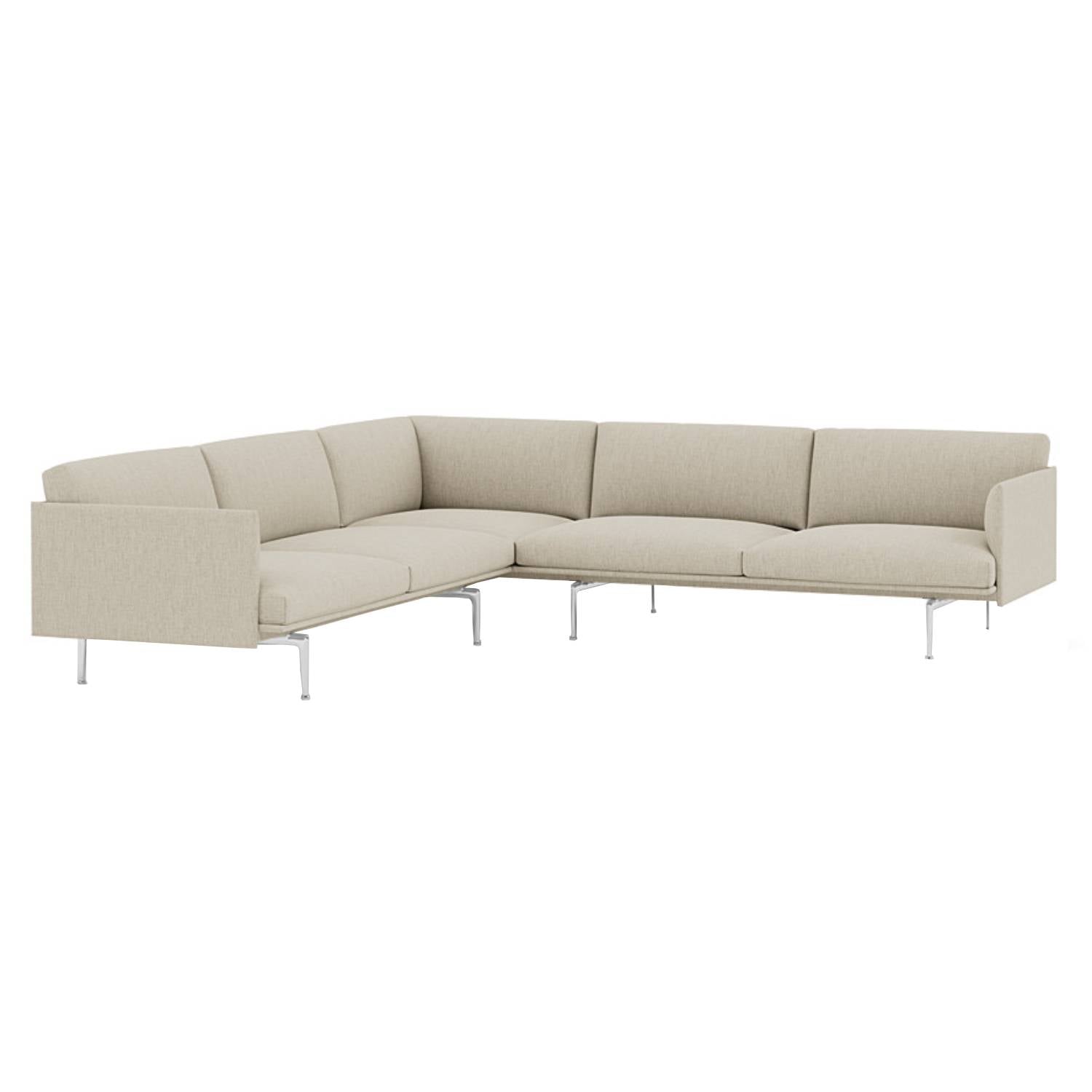 Outline Corner Sofa: Polished Aluminum