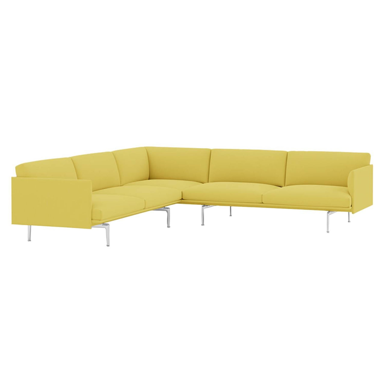 Outline Corner Sofa: Polished Aluminum