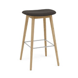 Fiber Bar + Counter Stool: Wood Base + Upholstered + Bar + Oak 