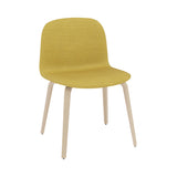 Visu Wide Chair: Wood Base + Upholstered + Oak