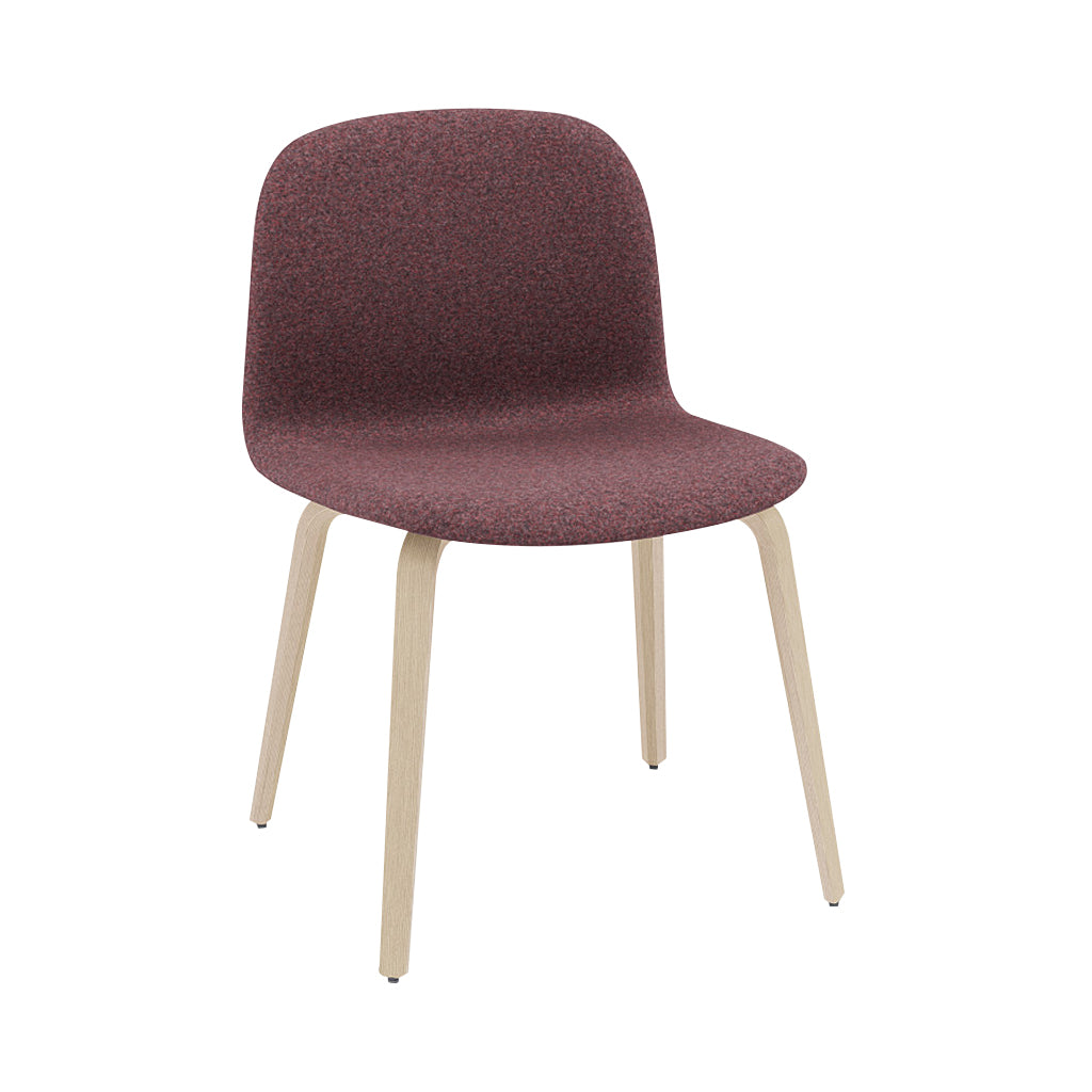 Visu Wide Chair: Wood Base + Upholstered + Oak