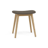 Fiber Stool: Wood Base + Upholstered + Oak