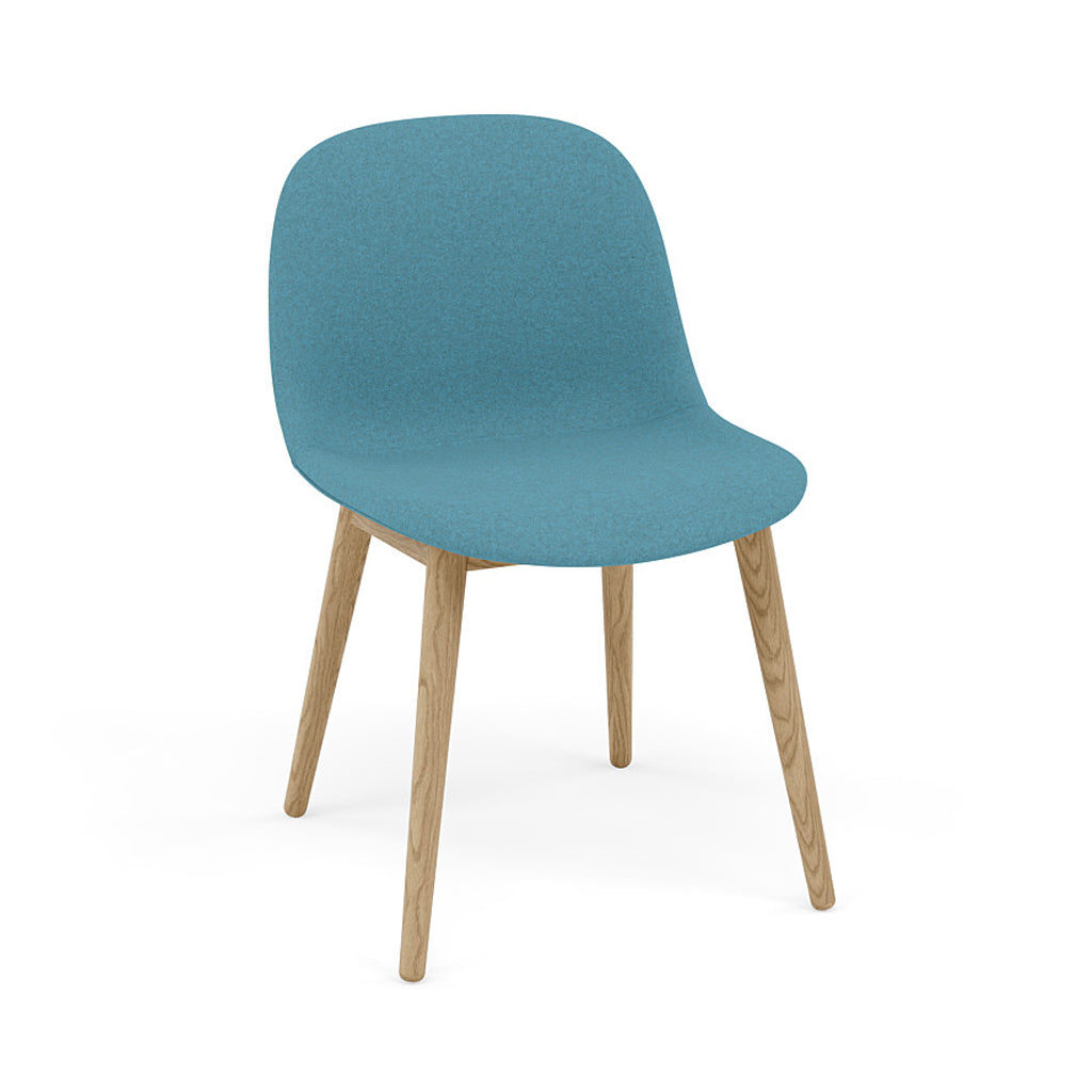 Fiber Side Chair: Wood Base + Recycled Shell + Upholstered + Oak